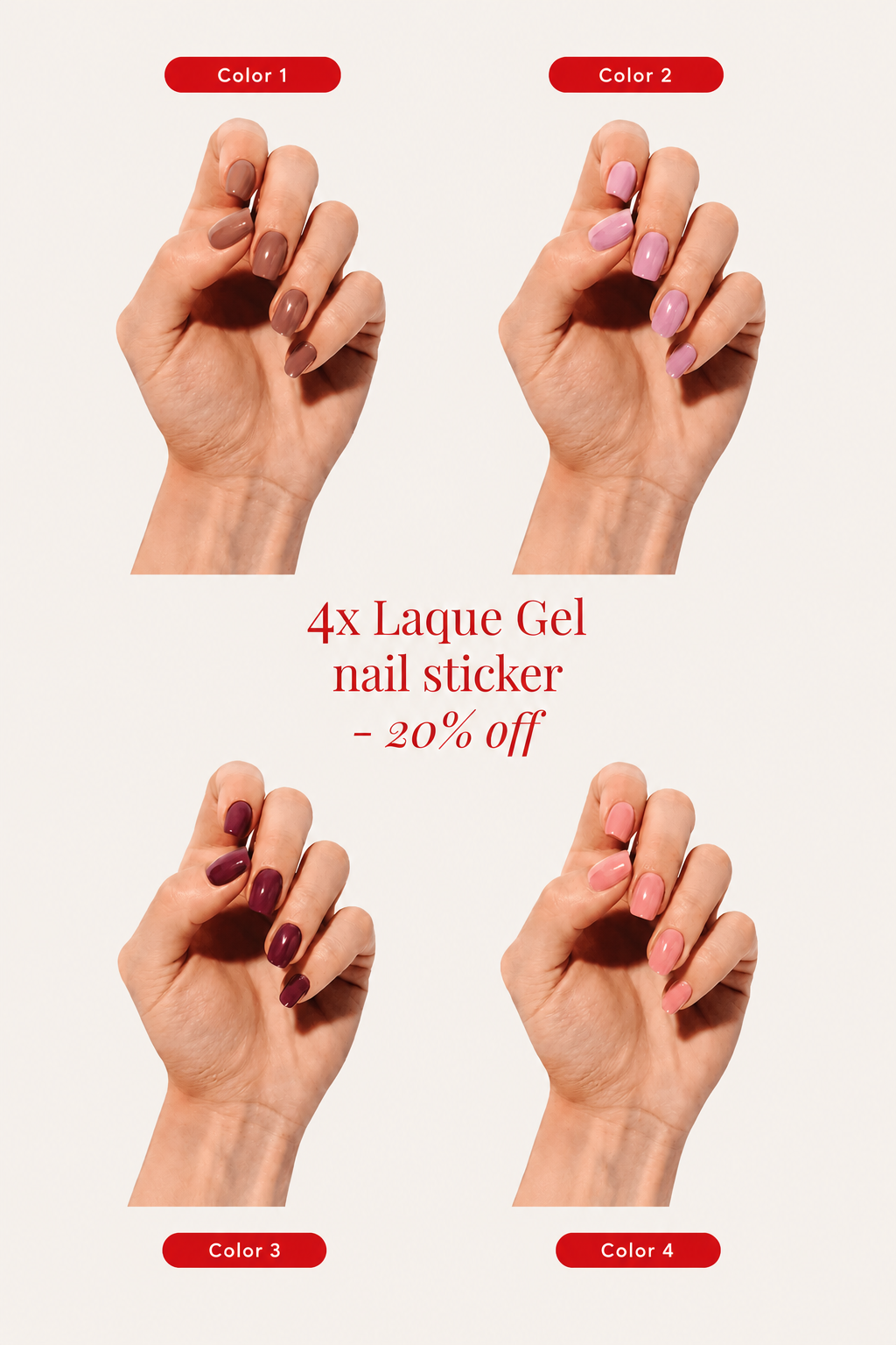 4x Gel Nailsticker Set